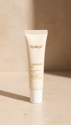 Hysken ceramide lip balm Lipshield RX tube on a beige background
