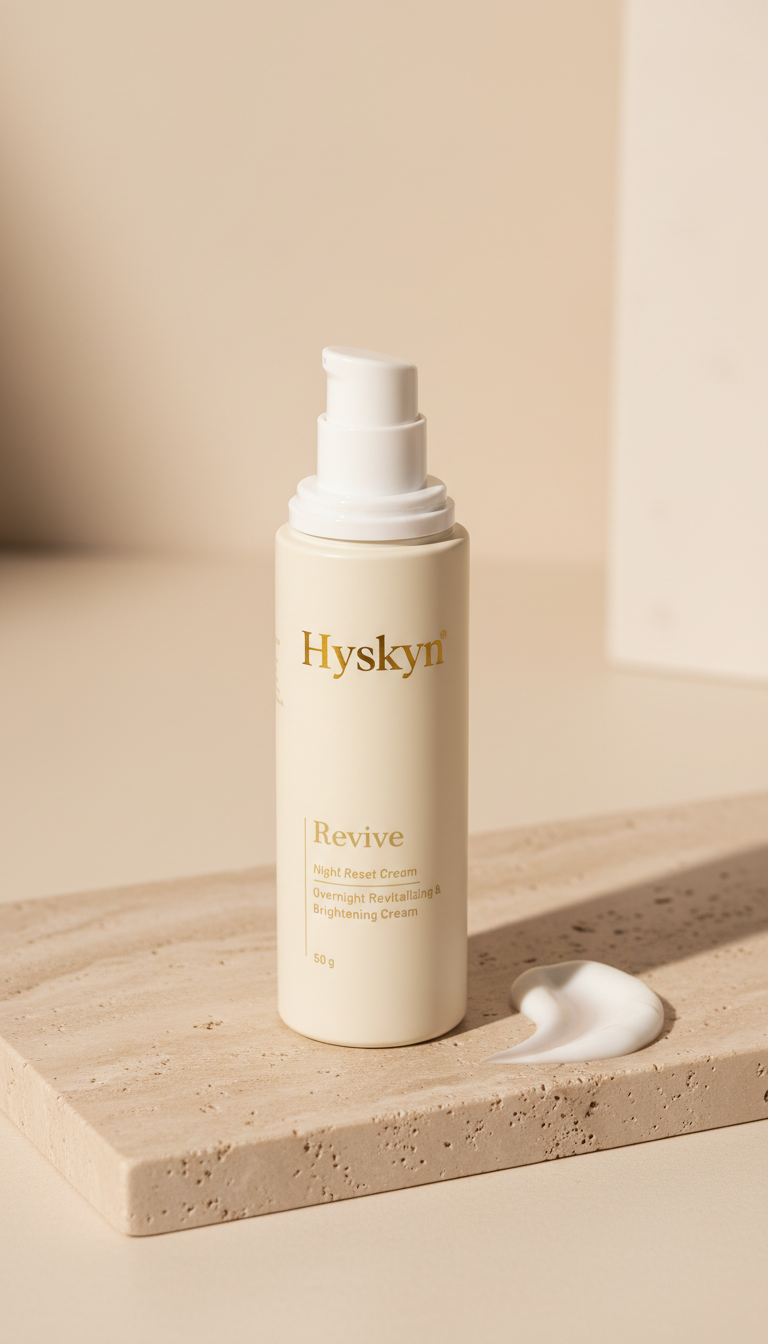 Hyskyn Retinal Cream skincare product on a beige surface with a neutral background